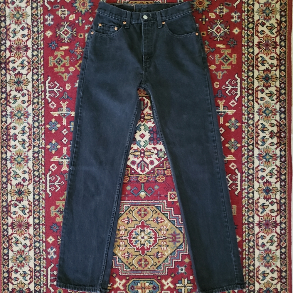 ❤ VINTAGE LEVI'S | 505 Black Denim Straight Leg Regular Fit 29 x 34